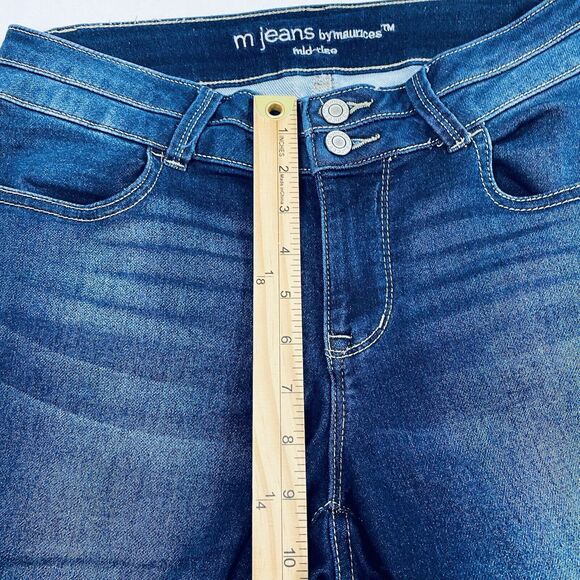 M Jeans Maurices Womens Size M-Reg 28" W Dark Wash Denim Stretch Skinny Mid Rise - Picture 8 of 12